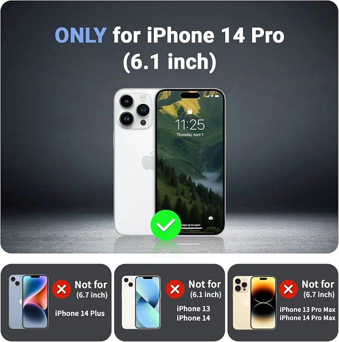 jaroco Magnetic for iPhone 14 Pro Case, [Compatible with MagSafe][Military Grade Drop Protection][Heavy Duty Protection][Non-Slip][Shockproof] 2-Layer Durable Bumper Phone Case 6.1''-Army Green