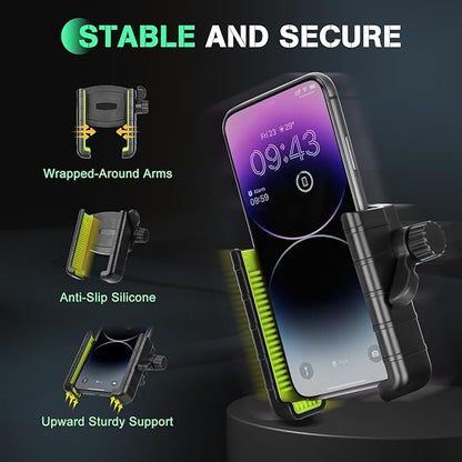 Hikeen Kayak Phone Holder, 360°Adjustable Phone Holder with Long Arm, Kayak Fishing Accessories, Kayak Phone Mount Compatible with Smartphone from 4''-7''