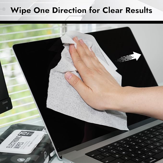Air Jungles Electronic Wipes Screen Cleaner 70 Count, No Cloth Needed, Extra Large 8"x10" Tech Cleaning Wipes for LED Screen, TVs, Cars, Computer,Tablets, Phones, Laptops, VR, Monitors