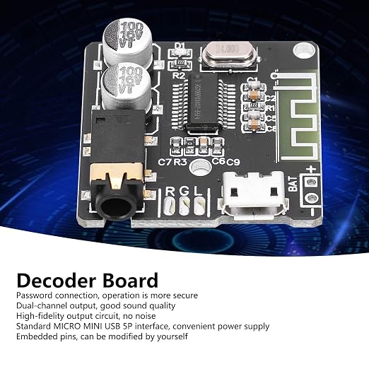Bluetooth Audio Amplifier Board 3.7-5V BT5.0 Bluetooth Receiver Module HiFi Stereo Car Speaker Amplifier Decoder Audio Stereo Receiver