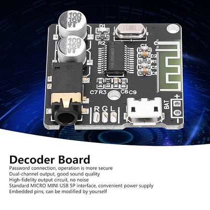 Bluetooth Audio Amplifier Board 3.7-5V BT5.0 Bluetooth Receiver Module HiFi Stereo Car Speaker Amplifier Decoder Audio Stereo Receiver