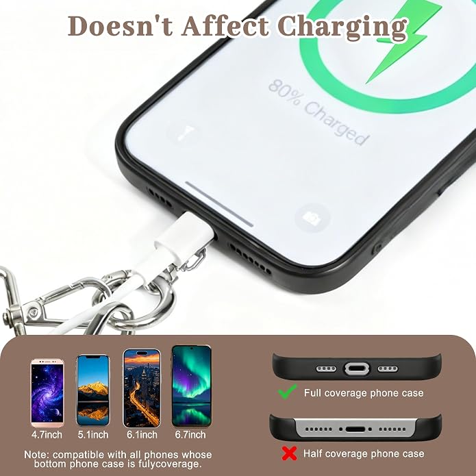 Clip and Go Cell Phone Pouch Lanyard Crossbody with Wallet | Adjustable Strap, Leather Purse Strap, Wrist Strap, For Women