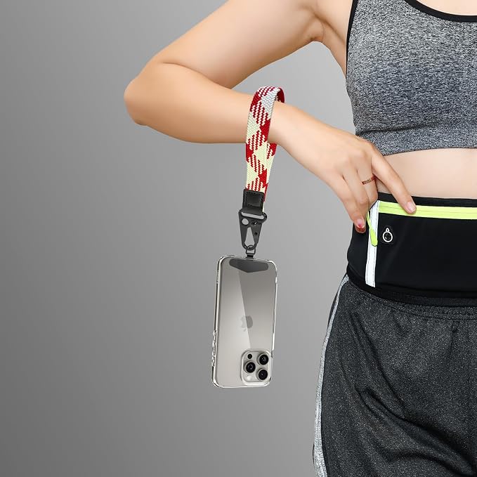 Stretchy Wristlet Keychain, Wrist Lanyard Strap Key Chain Holder to Hold Keys Wallet Phone ID Badge for Men Women