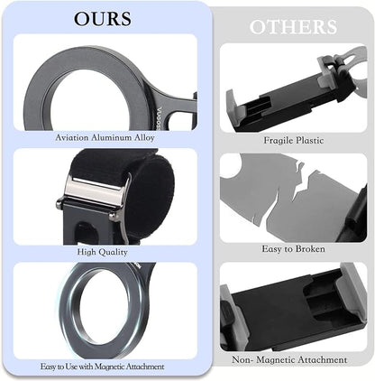 Magnetic Phone Holder for Tesla, Steering Wheel Phone Mount for MagSafe Car Holder, Work on iPhone,Samsung and All Phones, Magnetic Ring Included (Black)