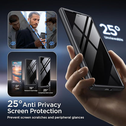TONGATE Wallet for Z Fold 7 Case with Privacy Screen Protector, [4-Card Holder][Anti Spy] Built-in Large Stand & Slide Camera Cover Z7 Shockproof Phone Case for Samsung Galaxy Z Fold 7 2025 8", Black