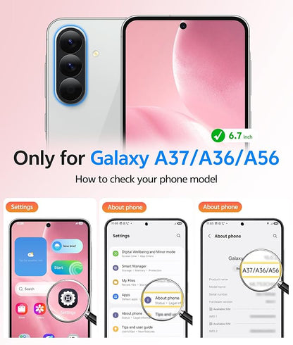 FNTCASE for Galaxy A37 5G Phone Case: Samsung A36 5G Case [Compatible with Magsafe] Matte Translucent [Screen Protector] Military Grade Protection for Samsung A37 & A36 Cases - Light Pink