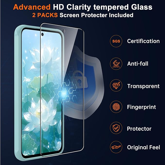 for Samsung Galaxy A56 5G Phone Case: Samsung A56 Case [Mag-Safe Fit] with 2PC Tempered Glass Screen Protector,Frosted Translucent A56 Case Soft-Touch Skin Protection for Galaxy A56 Cover,Mint Greenn