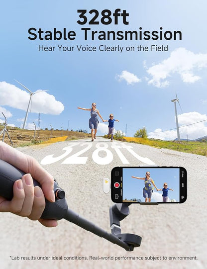 MAONO Wave T1 Mini Wireless Lavalier Microphone with USB-C Plug for iPhone 16 15, Android, Tablet, PC, Clip on Lapel Mic, Noise Cancellation, AI Voice Filter for Video Recording Vlog TikTok White