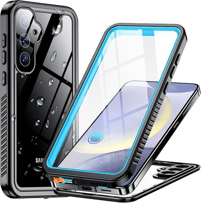 Temdan Designed for Samsung Galaxy S24 Case,Waterproof Built-in Lens & Screen Protector [Full Body Shockproof][Military Drop Proof][IP68 Underwater] Phone Case for Galaxy S24 5G-LightBlue (2024)