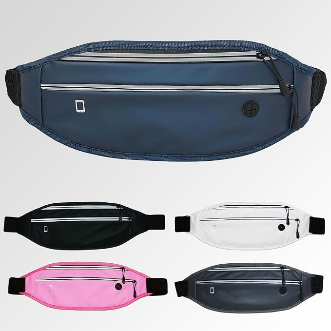 Running belt for Women &Men,Adjustable Exercise Waist Pack Reflective Running Belt for Sports Workout Cycling Hiking, Casual Hands-Free Wallets Phone Bag Fits All Phones(steelblue)