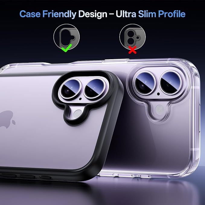 Camera Lens Protector for iPhone 17 6.3"（2025）-Single Piece,Ultra Thin Aluminum Alloy Frame,9H Dual-Strength Glass with 99% AR Light Transmittance,Case Friendly, Light Purple
