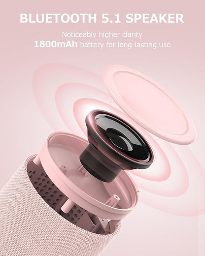 COLSUR Bluetooth Speaker, Magnetic Wireless Charger, Bluetooth Speakers with Night Light, 2 in 1 Wireless Charging Station for iPhone 17/16/15/14/13/12 Series, AirPods Pro 2/4/3/2（Gift Ideal） (Pink)