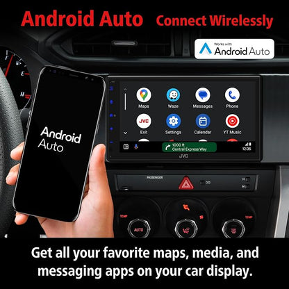 JVC KW-M690BW 6.8" Capacitive Touchscreen Car Stereo – Wireless Apple CarPlay & Android Auto, Bluetooth, USB Mirroring, 13-Band EQ