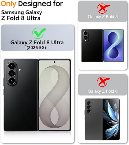 SPIDERCASE Magnetic for Samsung Galaxy Z Fold 8 Ultra Case,Built-in [Screen Protector] [Hinge Protection] [Kickstand] Full Body Protective Phone Case for Z Fold 8 Ultra - Gray