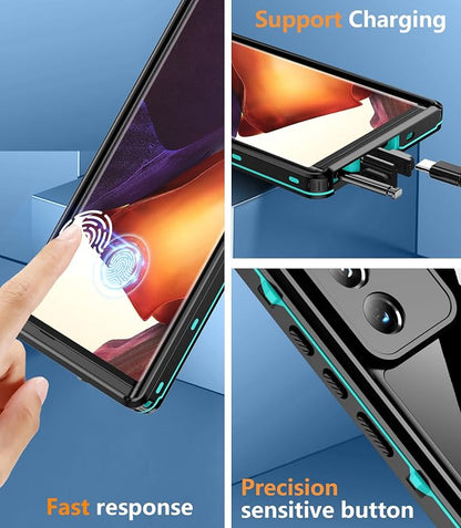 Temdan for Samsung Galaxy Note 20 Ultra Case Waterproof, [Military-Grade Drop Protection] [IP68 Underwater] Full Body Heavy Duty Rugged Shock-Proof Case for Note 20 Ultra 6.9''-Teal