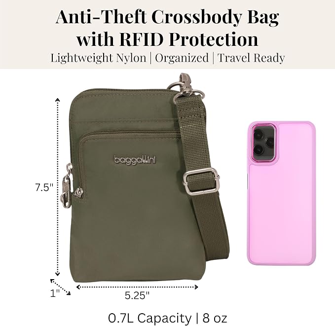 Baggallini Women's Securtex Anti-theft Activity Crossbody Bag