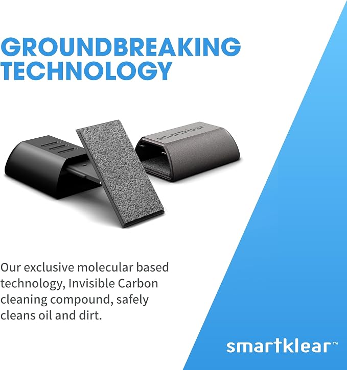 SmartKlear Smart Phone Screen Cleaner - Compatible with iPhones, Androids, and More - Cleaner with Carbon Microfiber Tech-Black Rubber & Silver Metallic-1 Count (Pack of 1)