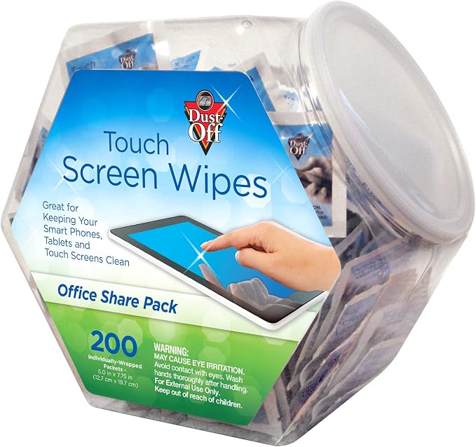 Falcon Dust-Off Touch Screen Wipes, Office Share Pack, 200/Pack (DMHJ)