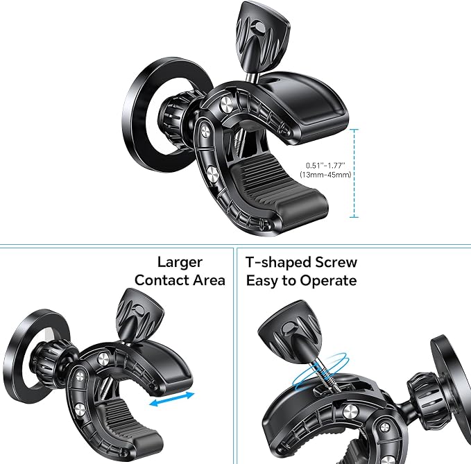 Coolpow Gym Magnetic Phone Holder Mount for MagSafe【Strong Magnets】 Stroller Phone Holder Adjustable Stand Clamp, with Gym Equipment, Stroller, Shopping Cart, Treadmill for iPhone 17 Pro Max 16 15 14
