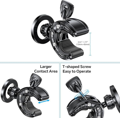 Coolpow Gym Magnetic Phone Holder Mount for MagSafe【Strong Magnets】 Stroller Phone Holder Adjustable Stand Clamp, with Gym Equipment, Stroller, Shopping Cart, Treadmill for iPhone 17 Pro Max 16 15 14
