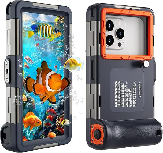Underwater Phone Case for Snorkeling, [50ft/15M] Professional Deep Diving Waterproof Phone Case for iPhone 17-7 Pro/Pro Max/Plus/Mini, 16/17E, SE 2/3, Galaxy S10-S25 Plus/Ultra, A21-A56 [Classic]