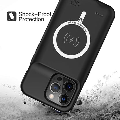 Battery Case for iPhone 14 Pro Max, Upgraded 12000mAh Battery Pack Rechargeable Charger Case with Wireless Charging Compatible for iPhone 14 Pro Max (6.7 inch) External Battery Charging Cover(Black)