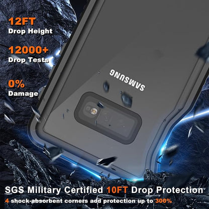 Hualele Waterproof Galaxy S10e Case, Built in Lens & Screen Protector Rugged Full Body Heavy Duty Protective Shockproof IP68 Underwater Cover for Samsung Galaxy S10e Black