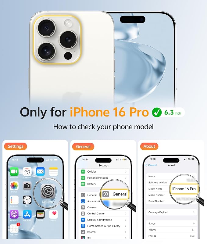 FNTCASE for iPhone 16 Pro Case: [Compatible with Magsafe] Translucent Matte Cases with [Full Camera Protection] [Screen Protector] Military Grade Shockproof Protective Phone Cover - White