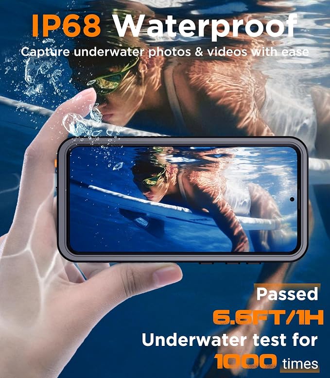 Temdan Compatible with Samsung Galaxy S25 Case Waterproof with Belt Clip Holster, Built-in Lens & Screen Protector Military Grade Shockproof Dropproof IP68 Underwater Full Body Phone Case
