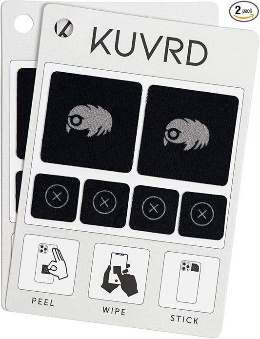 KUVRD Waterbear - Universal Screen Cleaners - Teeny Tiny Cleaning Tools for Your Lenses & Screens - 2-Pack - (2 Patch Sets)