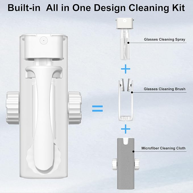 haino Glasses Cleaner, Travel Eyeglass Cleaner, Multifunctional Glasses Cleaning Kit with Microfiber Cleaning Cloth, Portable Screen Cleaner