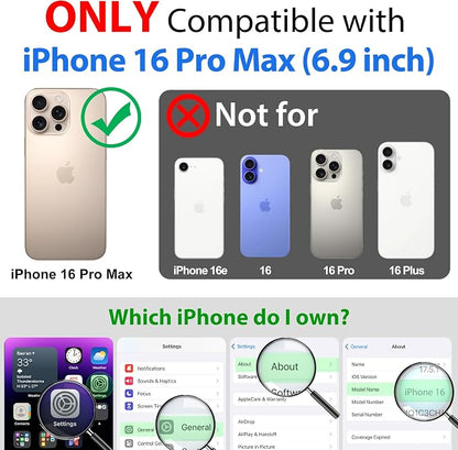 SPORTLINK for iPhone 16 Pro Max Case - IP68 Waterproof Military Protective Full Body Heavy Duty Shockproof 360 Sealed Dustproof with Screen Protector Cover for i Phone 16 Pro Max 6.9" Frosted Clear