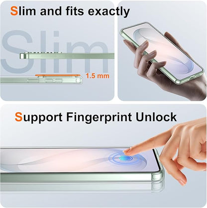SPIDERCASE Designed for Samsung Galaxy S26 Case, [10 FT Military Grade Drop Protection], 2 Pack [Tempered Glass Screen Protector+Camera Lens Protector] Heavy Duty Shockproof Case,Clear