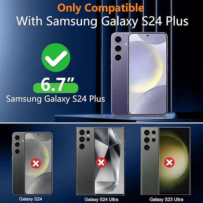 Battery Case for Galaxy S24 Plus,[12000mAh]Large capacity Slim Portable Protective Fast Charging Case Battery Case Compatible with Galaxy S24 Plus(6.7inch) Wireless Charging Case with Carplay-Black