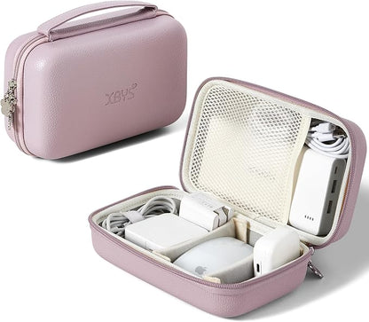 Charger Case for Macbook, Portable Tech Electronic Organizer Bag, Small Travel Storage Pouch for Laptop Accessories, MacBook Power Adapter, Charging Cords, USB Drives, Power Bank (Purple, XL)