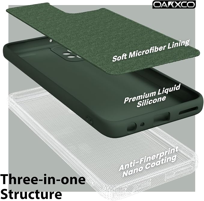 oakxco for Motorola Moto G Power 5G 2023 Phone Case Liquid Silicone, Thin Slim Soft Rubber Gel TPU Plain Simple Cover for Women Girl Cute, Matte Solid Color, Dark Green