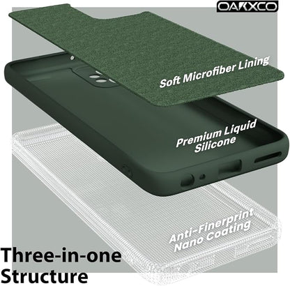 oakxco for Motorola Moto G Power 5G 2023 Phone Case Liquid Silicone, Thin Slim Soft Rubber Gel TPU Plain Simple Cover for Women Girl Cute, Matte Solid Color, Dark Green