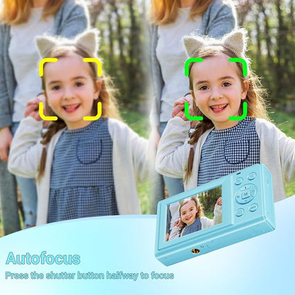 Digital Camera, 4K 44MP Autofocus Point and Shoot Camera with 16X Zoom 2.4" LCD Portable Compact Camera for Kids Teens Boys Girls Adults
