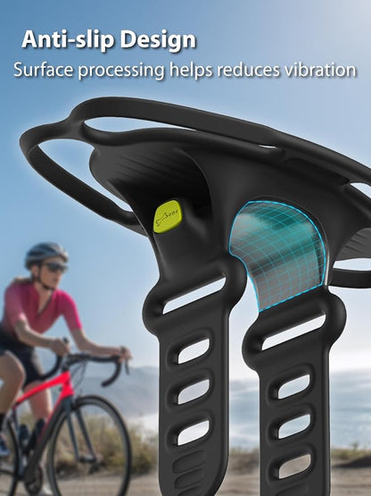 Bone Bike Tie 6, Bicycle Phone Mount for Handlebar, Scratch-Free & Shock-Absorbing Silicone MTB Holder with Dual-Strap Protection, Cycling Phone Carrier for iPhone & 4.7"–7.2" Smartphones (Handlebar)