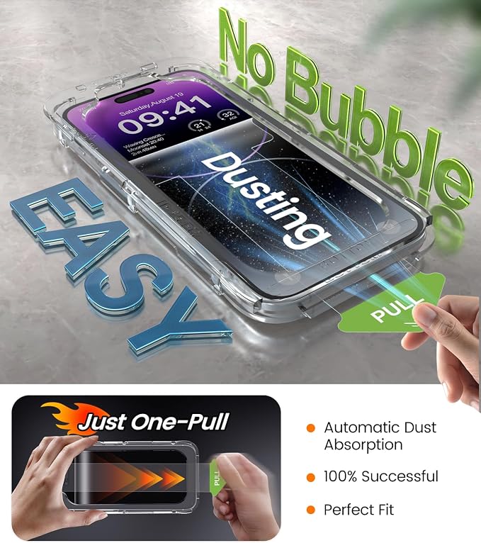 iGluz 4 Pack for iPhone 15 Pro Screen Protector with 2-Pack Camera Lens Protector[99.99%HD Clear][9H Tempered Glass][Bubble Free][Easy Installation][Smooth Touch][Anti-fingerprint],4+2 Dual Protection