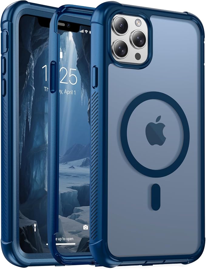 jaroco Magnetic for iPhone 11 Pro Max Case, [Compatible with MagSafe][Military Grade Drop Protection][Heavy Duty Protection][Non-Slip][Shockproof] 2-Layer Durable Bumper Phone Case 6.5''-Deep Blue