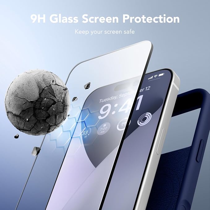 GONEZ Magnetic for iPhone 17 Pro Max Case, Compatible with MagSafe, [Screen Protector + Camera Lens Protector], Liquid Silicone Anti-Scratch Shockproof Protective Phone Case 6.9 inch, Midnight Blue