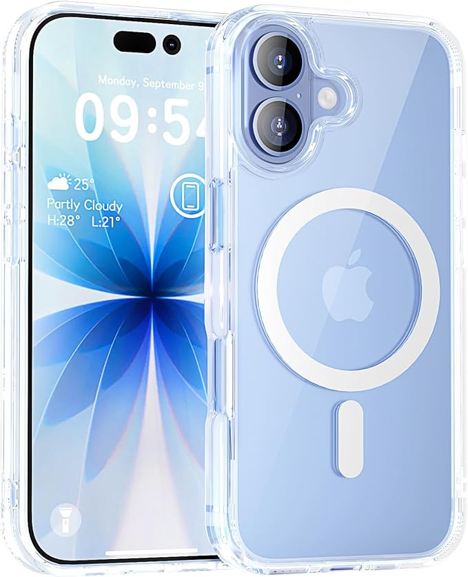 MOCCA Magnetic for iPhone 17 Case Clear,（Anti-Yellowing）(Compatible with Magsafe) 16FT Military Grade Protection Anti-Fingerprint Slim Shockproof Protective Transparent Phone Cover 6.3", Clear