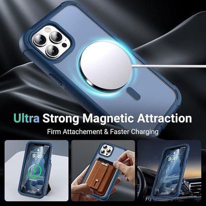 jaroco Magnetic for iPhone 12 Pro Max Case, [Compatible with MagSafe][Military Grade Drop Protection][Heavy Duty Protection][Non-Slip][Shockproof] 2-Layer Durable Bumper Phone Case 6.7''-Deep Blue