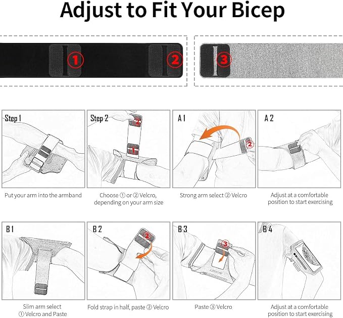 Running Armband with Earphone Bag Cell Phone Armband for iPhone 17 16 15 Pro 14 Plus 13 11 XR, Galaxy S24/S10 Water Resistant Sports Phone Holder Case & Zipper Slot Car Key Holder for 6.7 inch Phone