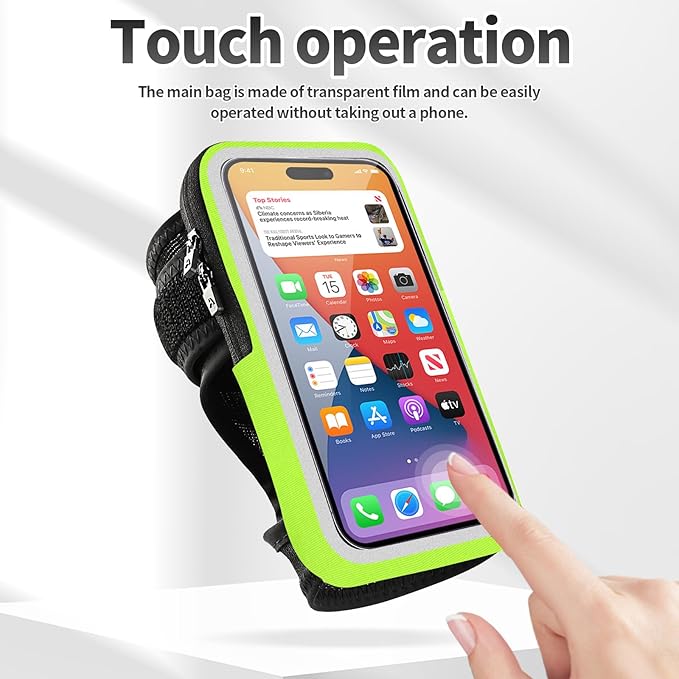 Wrist Phone Holder for Running, Forearm Armbands, Running Armband with Card Slot for iPhone Pro Max Plus (16/15/14/13/12/11/X/XR), for Galaxy S24/S10, Wristband Up to 7.0'' Phone