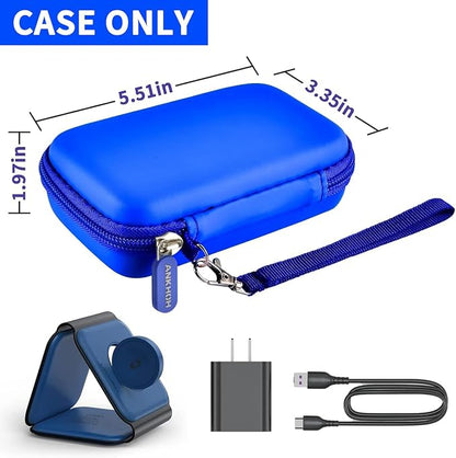 ANKHOH Travel Case for UCOMX for Nano/for Iseyyox/for LISEN/for RTOPS 3 in 1 Wireless Charger, Foldable Magnetic Charging Station Storage Holder Bag for Fast Charge Pad Cable Adapter, Blue-Box Only
