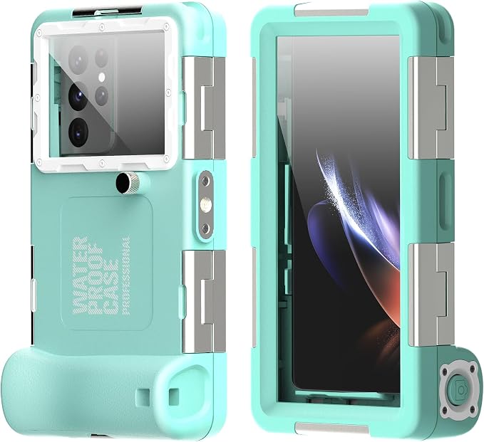 𝟐𝟎𝟐6 Underwater Snorkeling Diving Phone Case for iPhone 17/16/15/14/13/12/11 Pro Max/XR/XS/X Galaxy S8/S9/S10, 50ft/15m Professional Scuba Dive Waterproof, Grass Blue