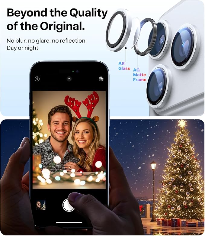 TORRAS 3-Year Ultimate Durability for iPhone 17 Pro Max/17 Pro Camera Lens Protector-1:1 Invisible Fit & Ultra Clarity, Military-Grade 9H+ Aerospace Glass Anti-Scratch Easy Installation,Silver