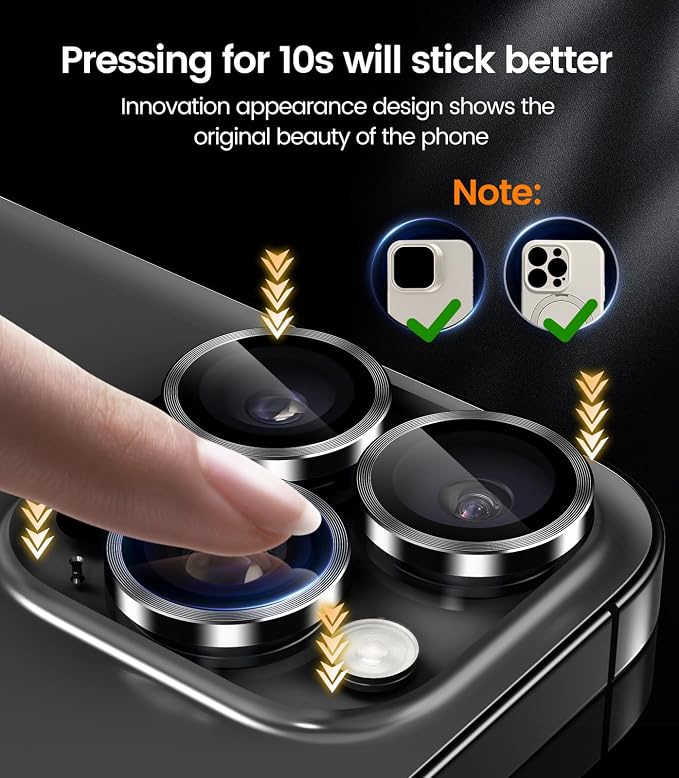 iGluz 2 Pack Anti-Reflection Camera Lens Protector for iPhone 15 Pro/15 Pro Max - Anti-Fog Ultra Thin Tempered Glass, 1-Step Installation Tray, Strong Adsorption, 9H Shatterproof & Scratch Resistant, Black Titanium